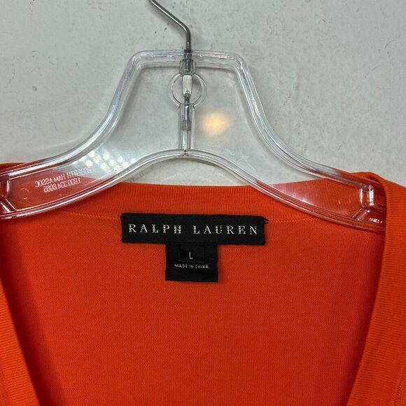 Ralph Lauren Black Label ladies cardigan sweater large orange everyday casual - Picture 3 of 10